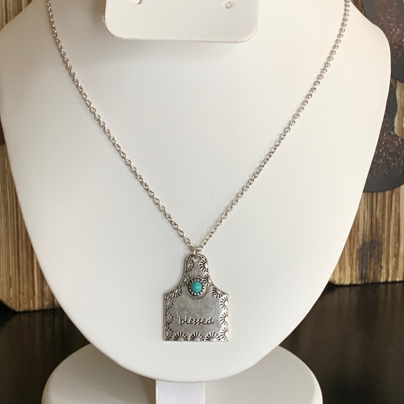 Crystal Avenue Jewelry - NEW BLESSED Western Cattle Tag Necklace NEW In Packaging